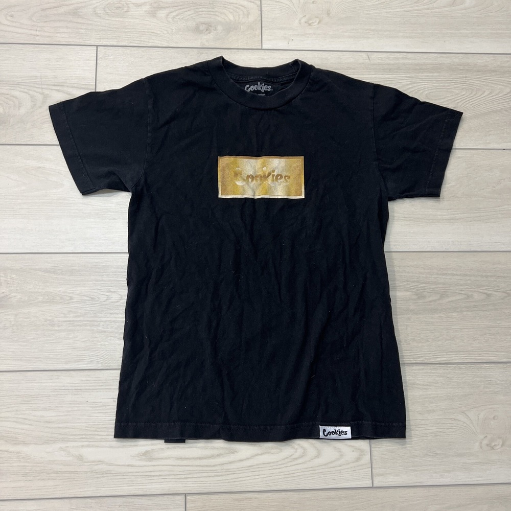 Cookies Brand San Francisco‎ T-Shirt Black Gold Logo Short Sleeve Size Sm